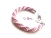 Bracelet magnetique violet blanc crochet 