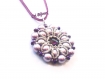 Pendentif violet mauve classique avec perles 