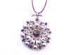 Pendentif violet mauve classique avec perles 
