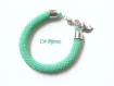 Bracelet vert tiffany crochete minimaliste 