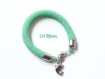 Bracelet vert tiffany crochete minimaliste 