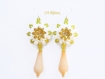 Boucles d'oreilles jaunes faits avec cristaux 