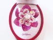 Bague fleur de coeurs fuchsia avec fleurs 