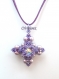 Pendentif swarovski reversible croix moderne violet
