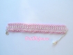 Bracelet de bande avec des perles, rose et blanc 