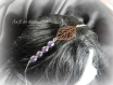 Headband bijou de tête/ cheveux argenté et violet bohème chic 