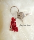 Porte-clés rouge avec breloque clé anglaise/ bricolage 