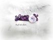 Pince clip en fil aluminium aubergine (violet foncé) avec une perle bois motif éléphant 