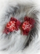 Boucles d'oreilles rouge avec une perle coeur - st valentin 