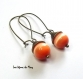 Boucles d'oreilles perles verre orange