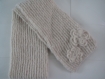 Echarpe tricotée main laine alpacotton ecru moyen katia 