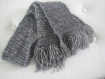 Echarpe tricotée main laine alpacotton gris moyen katia 