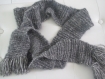 Echarpe tricotée main laine alpacotton gris moyen katia 