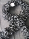 Echarpe tricotée avec laine rico design cancan glitz - noir et argent 