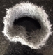 Snood et bandeau de tête tricotée en laine katia effet bouclette couleur grise 
