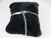 Bracelet en coton ciré rose et connecteur "peace" - réf bcc07 