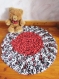 Tapis rond - diamètre 53cm - fil zpagetti hoooked mix red 