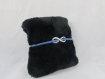 Bracelet " infini, suédine bleu ", avec tour de poignet réglable - ref bs017 