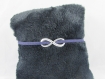 Bracelet " infini, suédine bleu marine ", avec tour de poignet réglable - ref bs021 