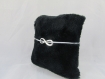 Bracelet " infini, coton ciré gris ", avec tour de poignet réglable 