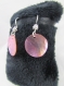 Boucles d'oreilles - nacre rose - pastilles coquillages - crochets avec coupelles 