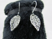 Boucles d'oreilles "mini feuilles en métal argenté" 
