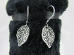 Boucles d'oreilles "mini feuilles en métal argenté" 
