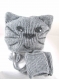 Bonnet & mitaines "mistigri, mon p'tit chat gris" - enfant 48/50 cm - unisexe 