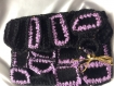  chic pochette de velur noir au crochet de acrylique violet 