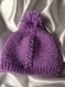 Bonnet pour fille violet de acrylique 
