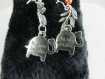 Boucles d'oreilles en métal argenté " eléphant et perle orange " 