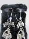 Boucles d'oreilles en métal argenté " cadenas & clefs " 