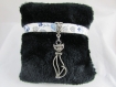 Bracelet liberty " grand chat", avec tour de poignet réglable - ref bl016 