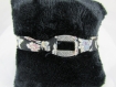 Bracelet " liberty froufrou noir et connecteur trybal ", avec tour de poignet réglable - ref bl020 