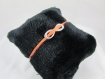 Bracelet " infini & suédine orange ", avec tour de poignet réglable - ref bs003 