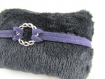 Bracelet en suédine bleu marine et connecteur rond tressé, avec tour de poignet réglable - ref bs009 
