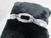 Bracelet froufrou, tons gris, " connecteur tribal ", avec tour de poignet réglable - ref bl023 