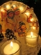 Arc lumineux avec porte bougies "bonshommes de neige" 