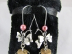 Boucles d'oreilles "guimauve rose & blanche en fiole" 
