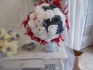 Bouquet mariée rouge gris et blanc 