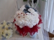 Bouquet mariée rouge gris et blanc 