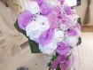Bouquet de mariée artificiel parme et blanc 