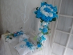 Bouquet de mariée turquoise artificiel 
