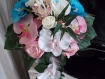 Bouquet mariée rose et turquoise orchidees 