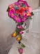 Bouquet mariée fuchsia orange ;creation 