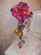 Bouquet mariée fuchsia orange ;creation 
