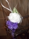 Decoration mariage violet et blanc pour bancs d eglise 