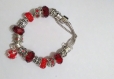 Bracelet charms perles rouge 
