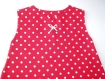 Robe rouge petits pois blancs forme chasuble 