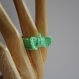 Bague nœud vert d'eau au crochet 